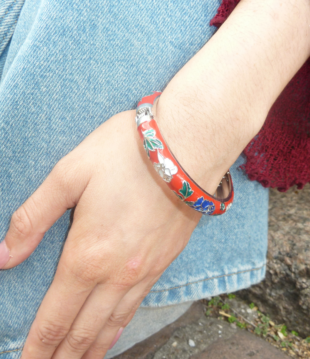 VIENNA ENAMEL BANGLE VIVID IN RED