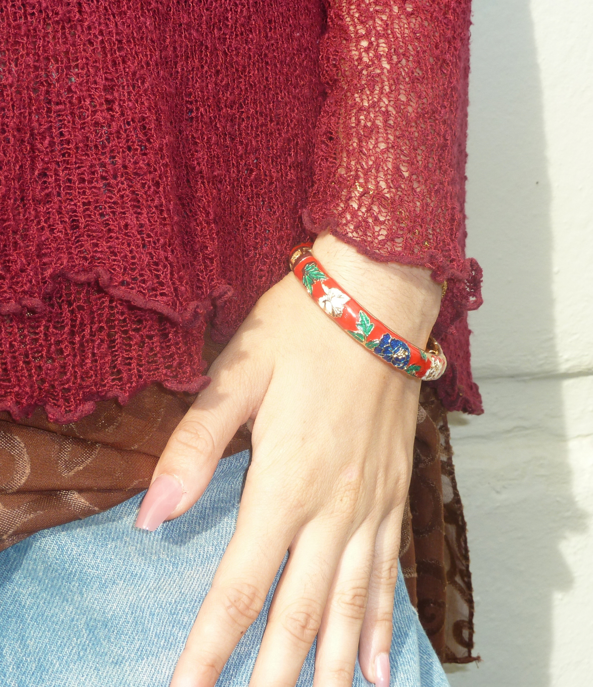 VIENNA ENAMEL BANGLE VIVID IN RED