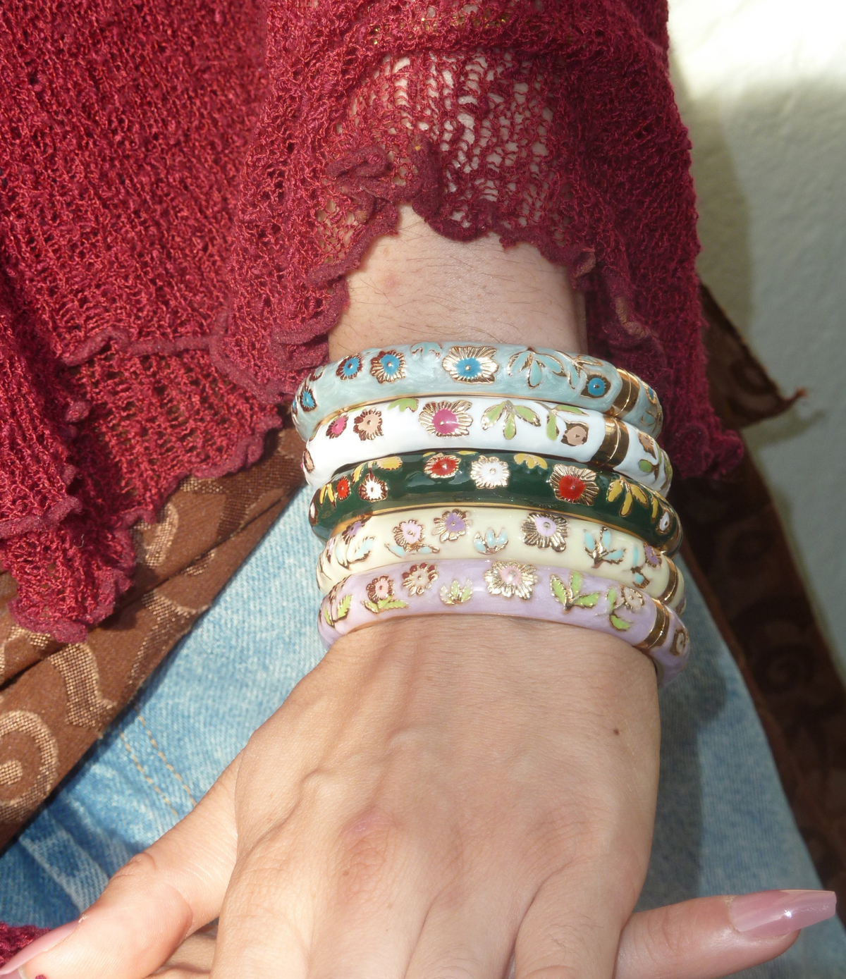 POPPY BANGLE IN DARK GREEN