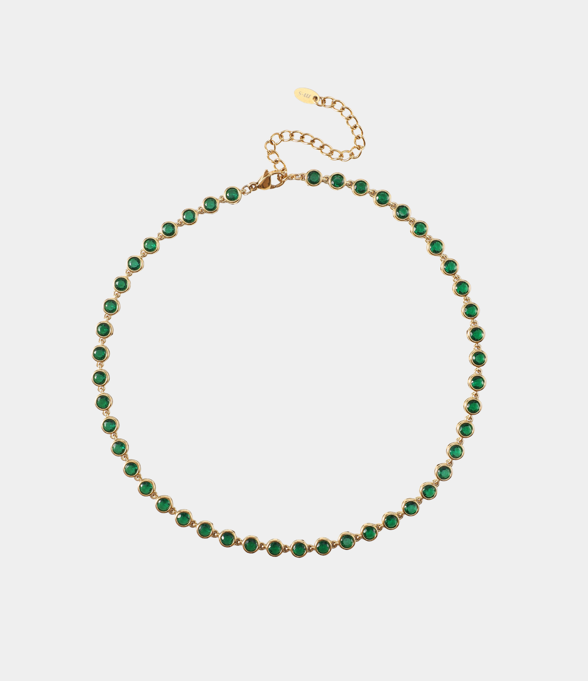 VIVIAN TENNIS NECKLACE IN GREEN