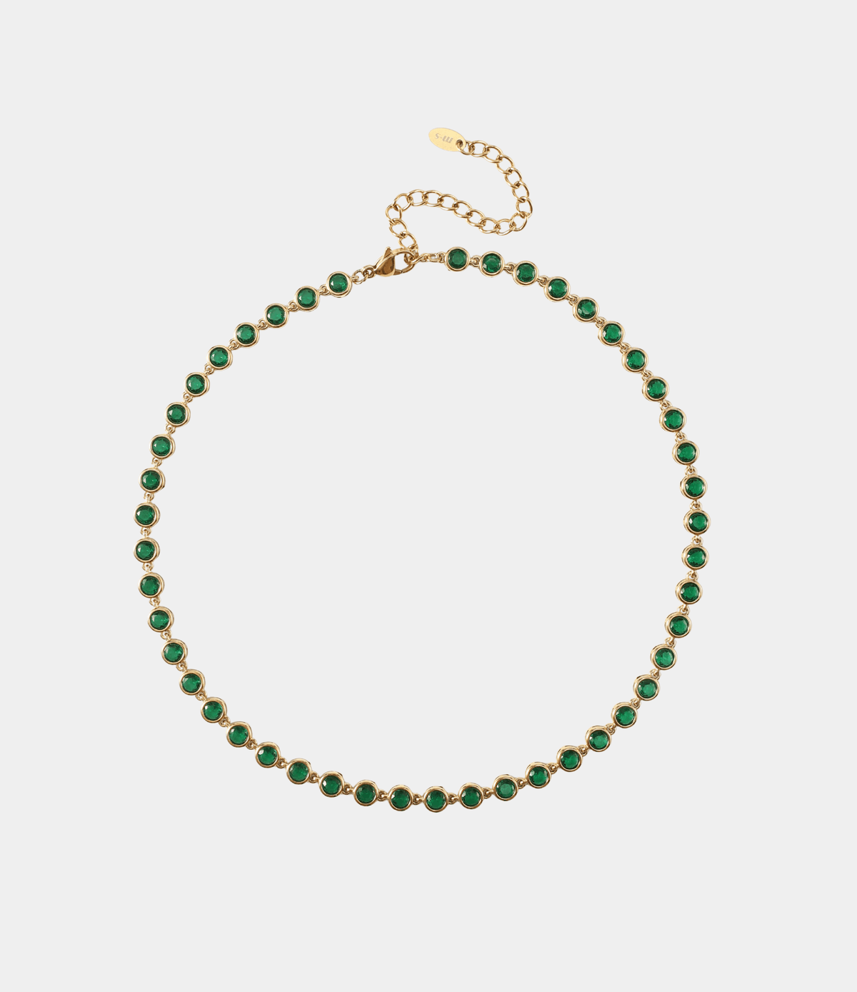 VIVIAN TENNIS NECKLACE IN GREEN