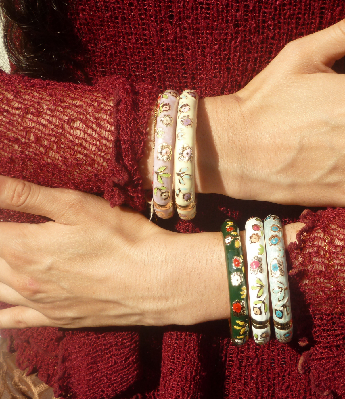 POPPY BANGLE IN DARK GREEN