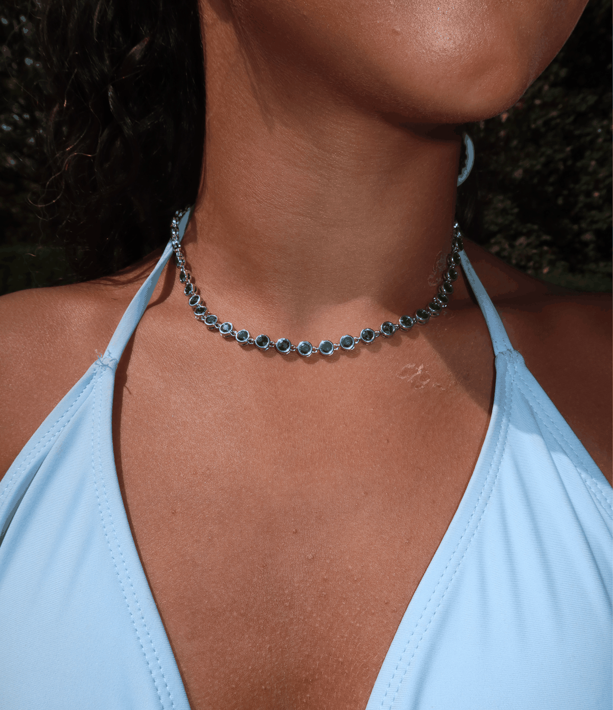 VIVIAN TENNIS NECKLACE IN GREEN