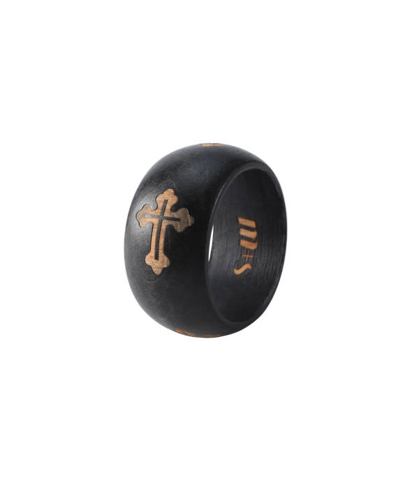 SIENNA WOOD BANGLE IN BLACK