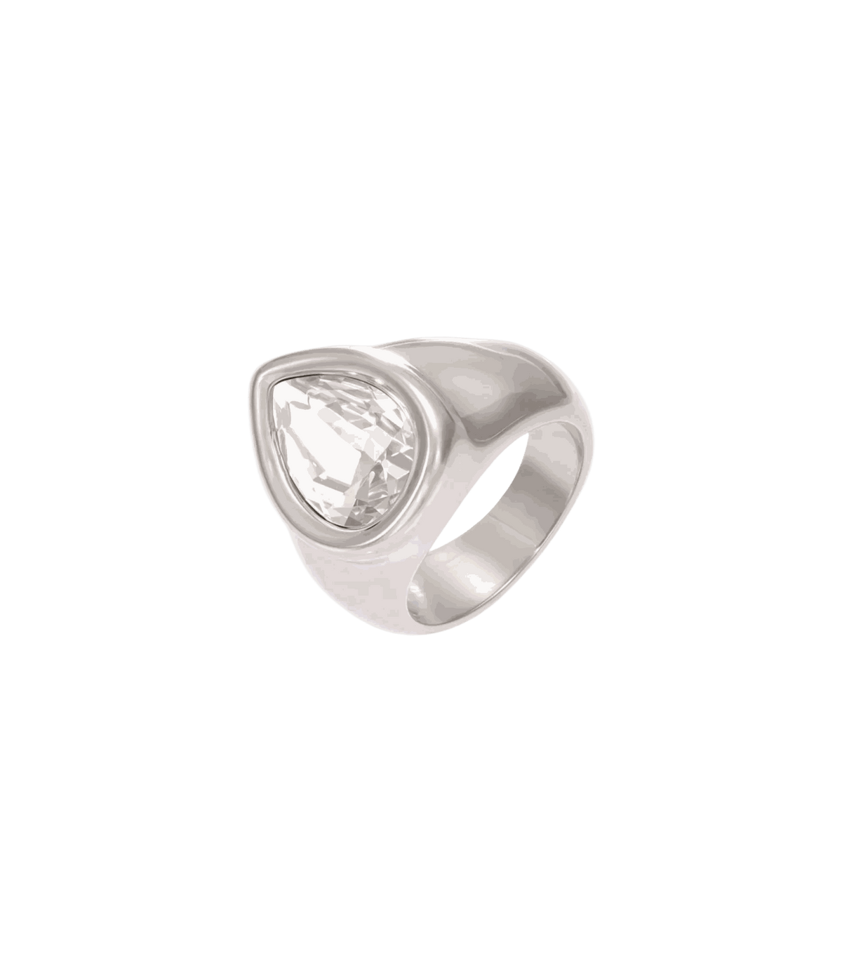 TEARDROP RING IN WHITE