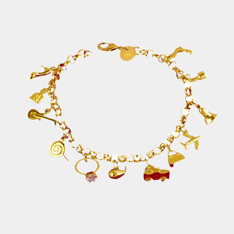 Childrens gold charm bracelet hotsell
