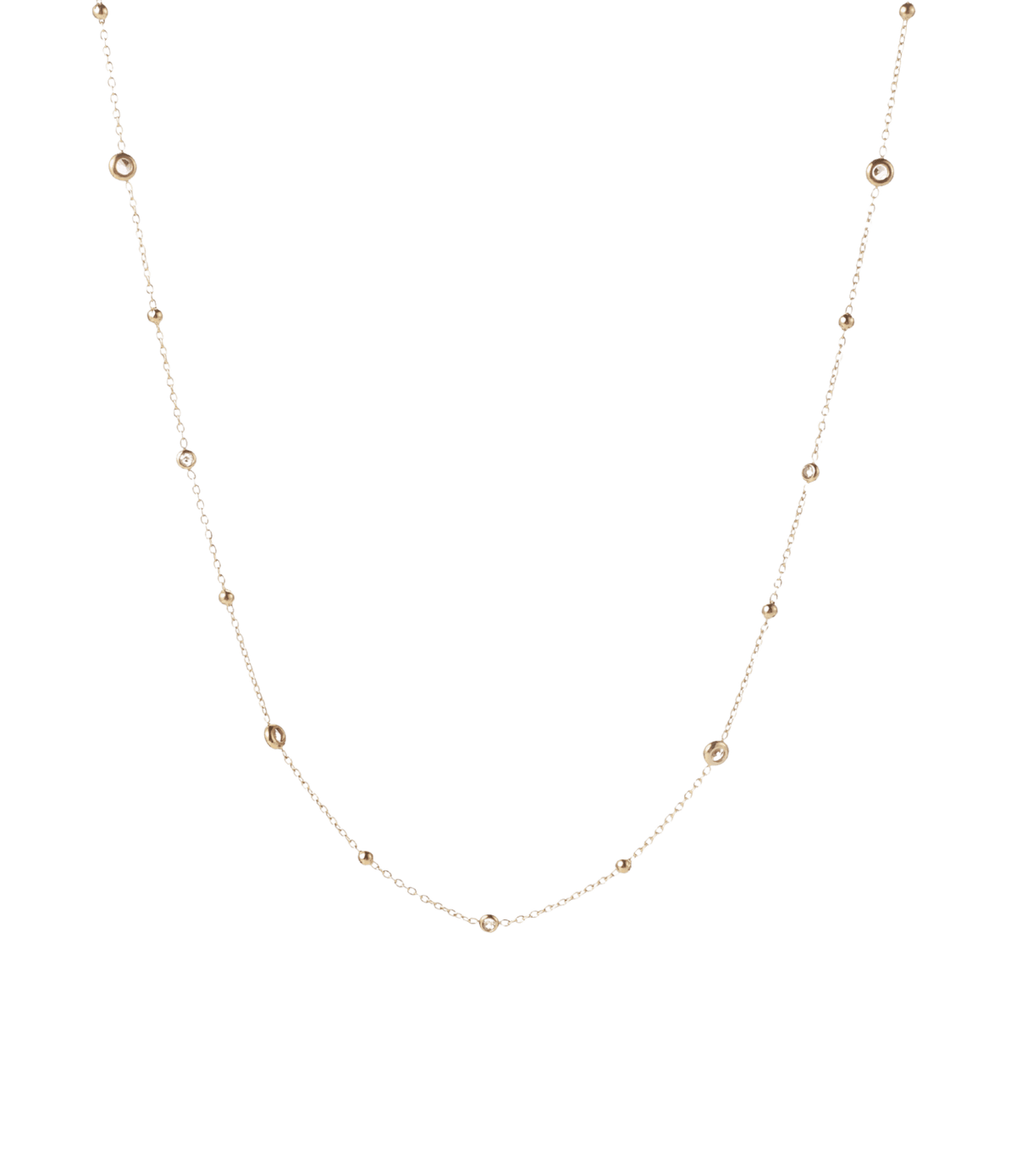 Angelina Waist Chain - PVD plated stainless steel and pink zirconia, gold-tone delicate chain with spaced round stones.