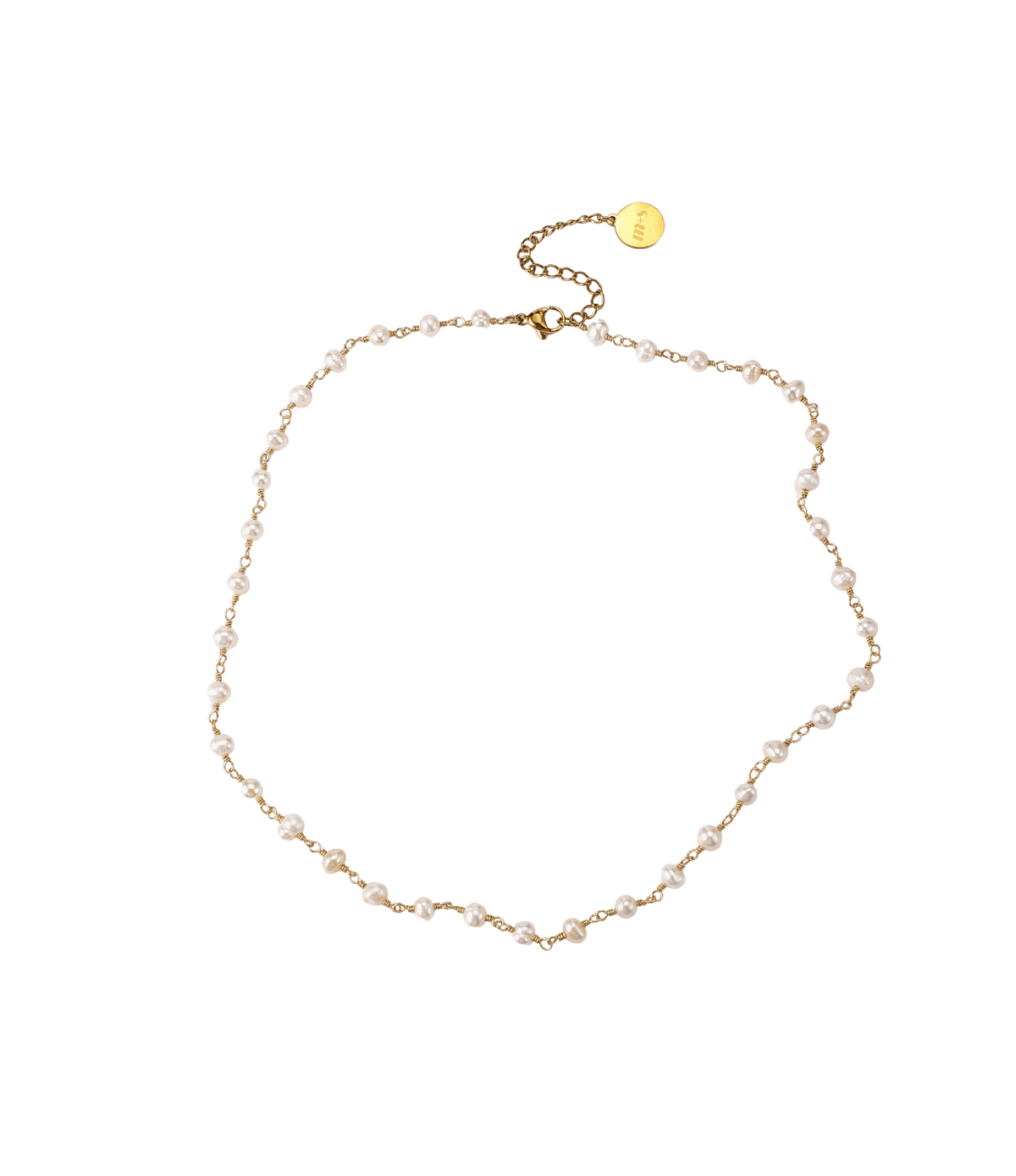 Freshwater pearl necklace Mimi Pearl Necklace - Freshwater pearl necklace, with irregular white pearls and a delicate gold-tone chain.