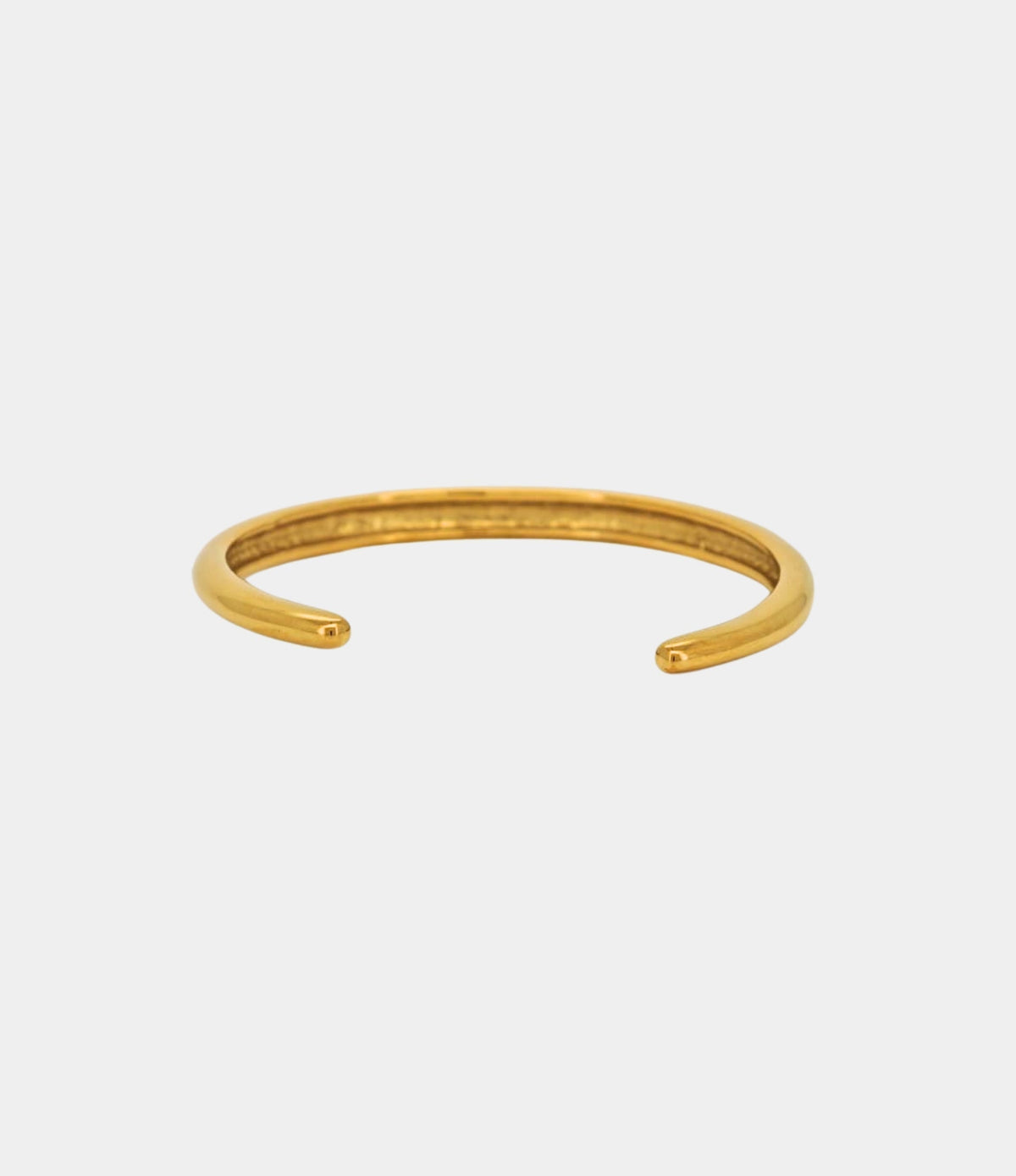 Olivia Bangle in Multicolour, open gold-toned metal cuff with a smooth plain band and rounded ends