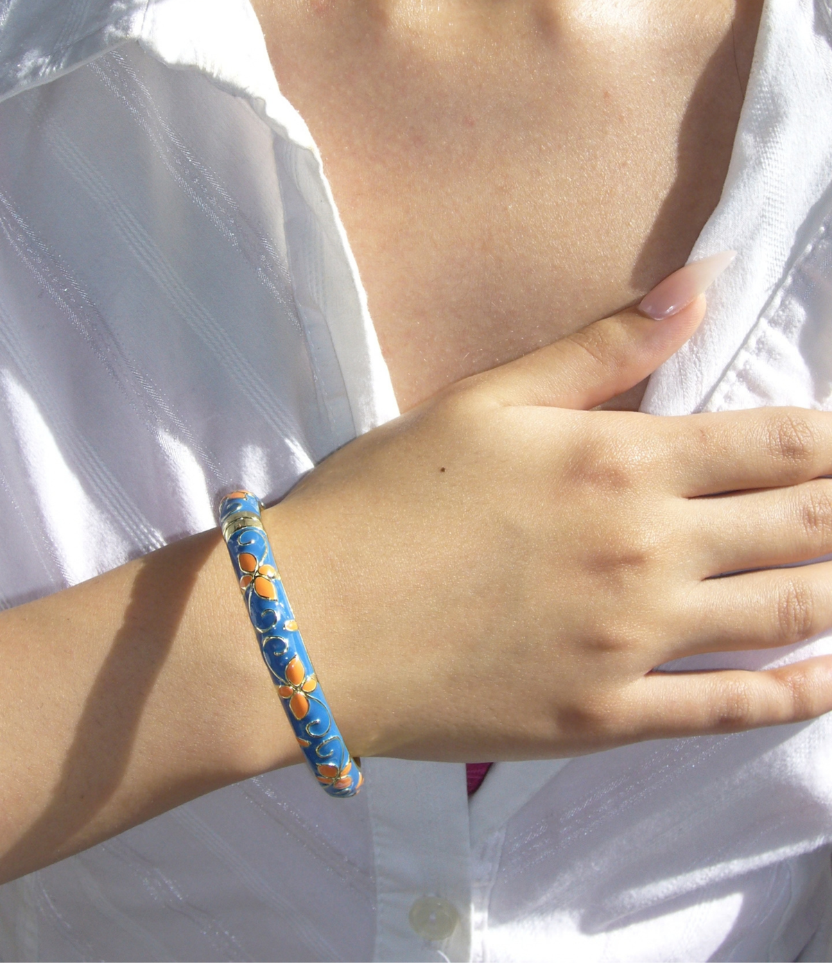PRIMAVERA BANGLE IN APRICOT BLUE