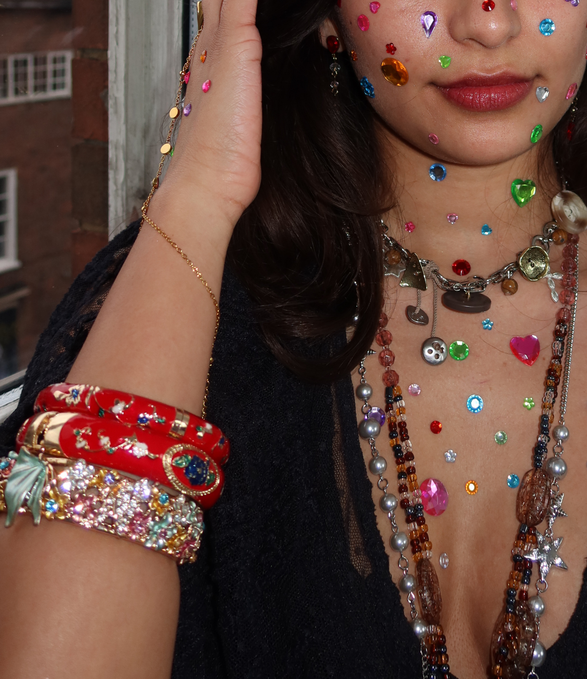 VENICE ENAMEL BANGLE IN RED