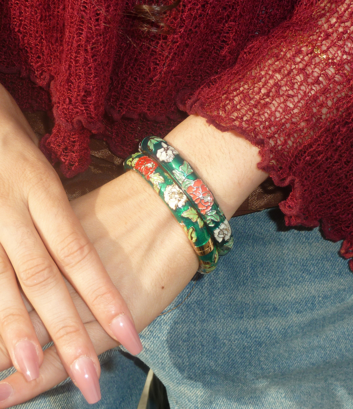 VIENNA ENAMEL BANGLE VIVID IN GREEN