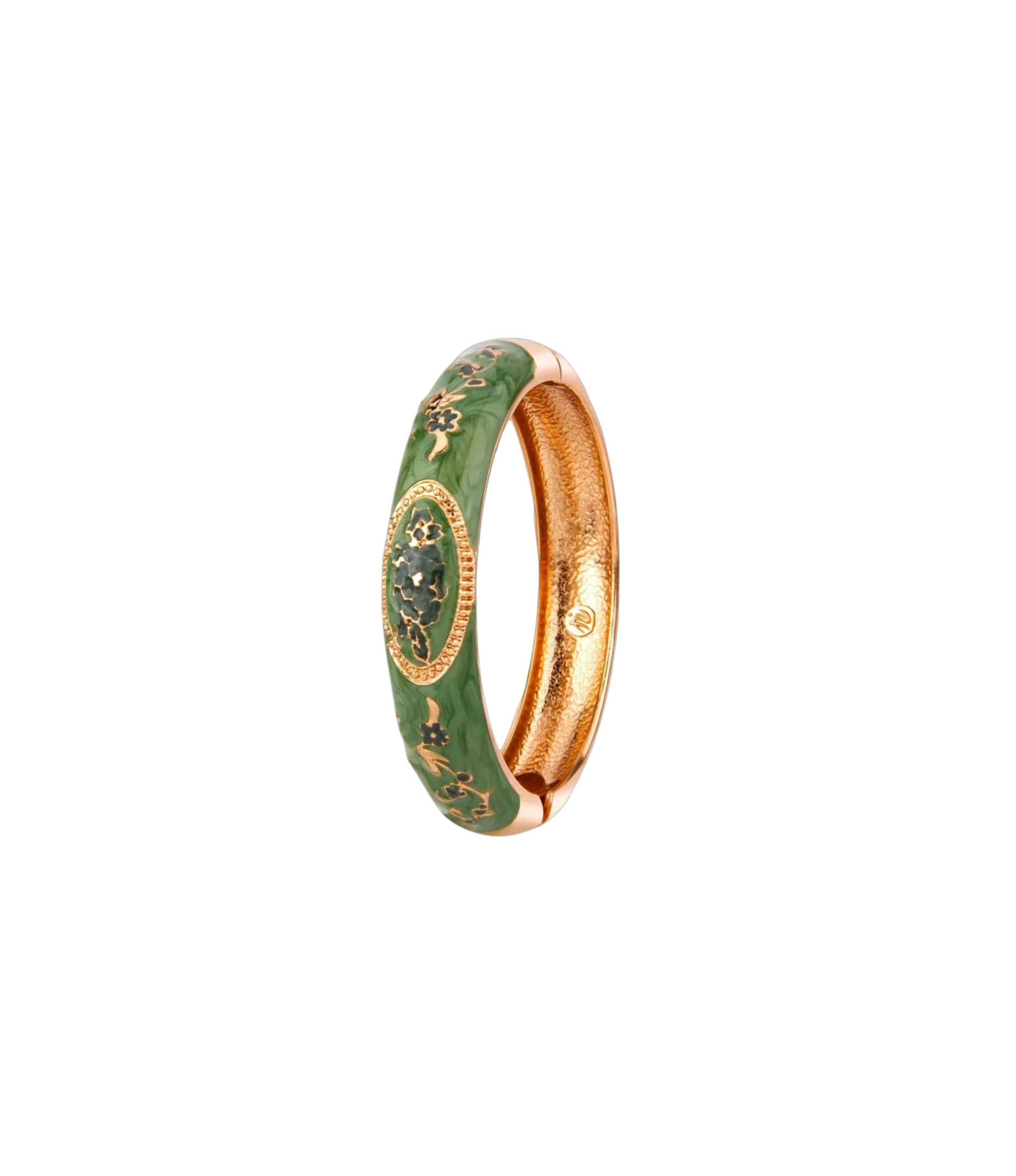 VENICE ENAMEL BANGLE IN DARK GREEN