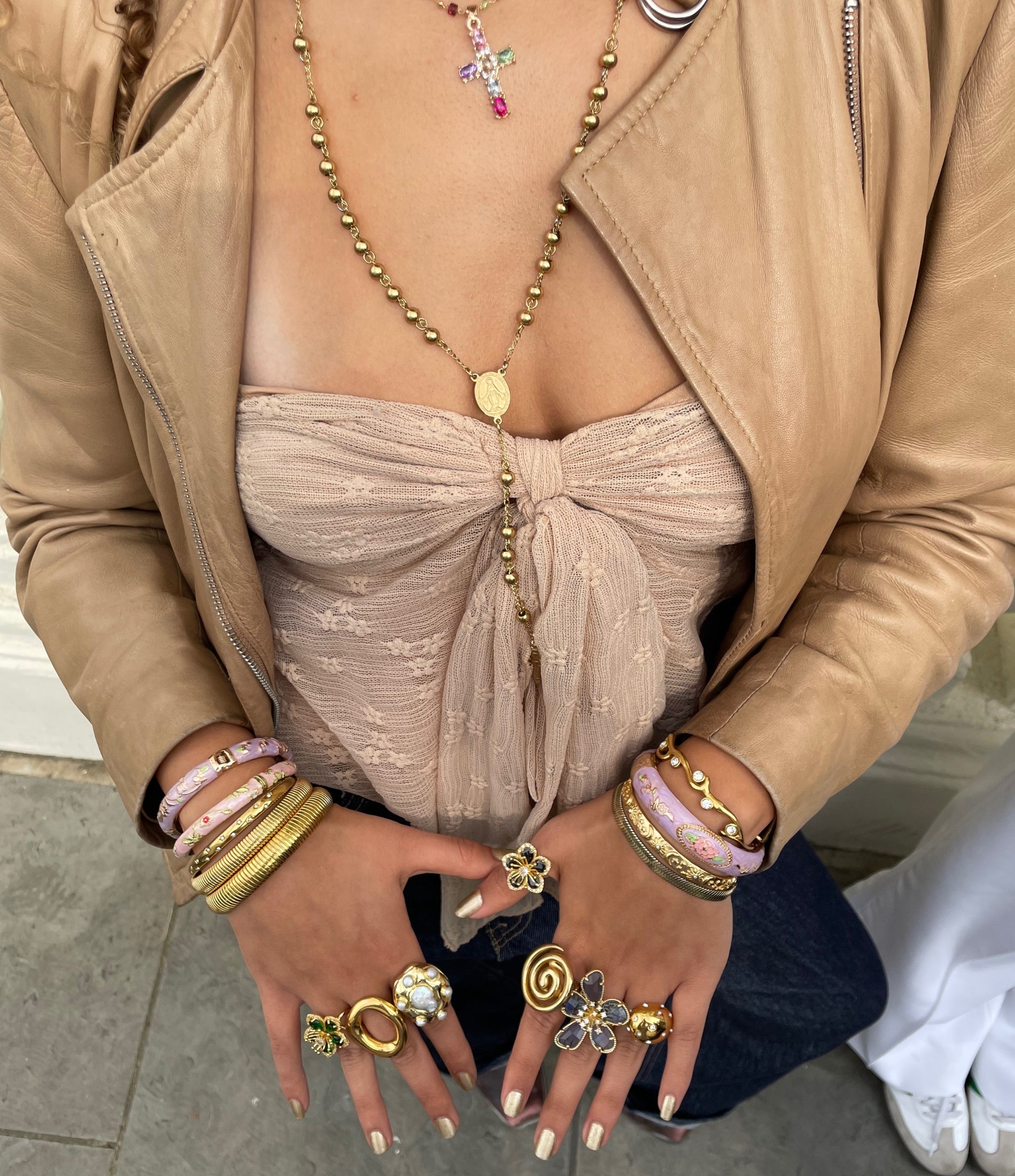 VENICE ENAMEL BANGLE IN LIGHT PURPLE