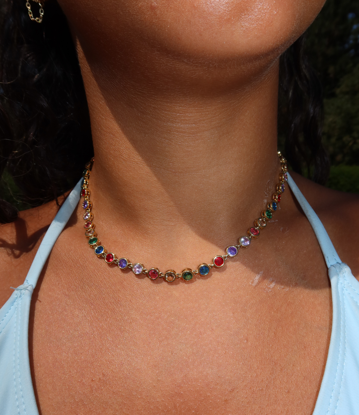 VIVIAN TENNIS NECKLACE IN MULTICOLOUR