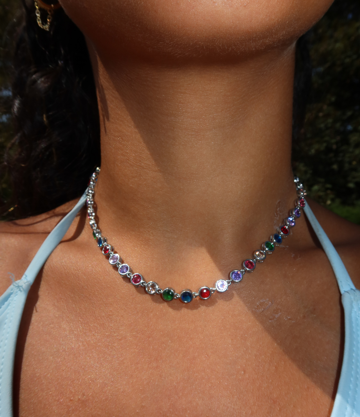 VIVIAN TENNIS NECKLACE IN MULTICOLOUR