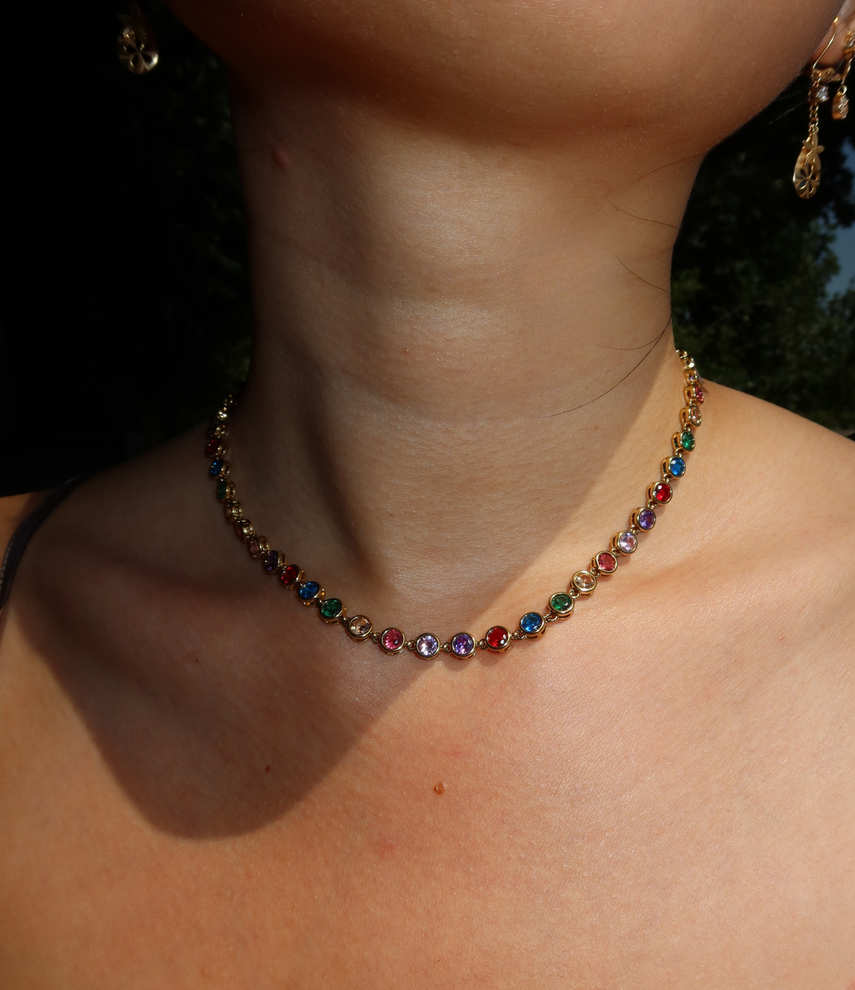 VIVIAN TENNIS NECKLACE IN MULTICOLOUR