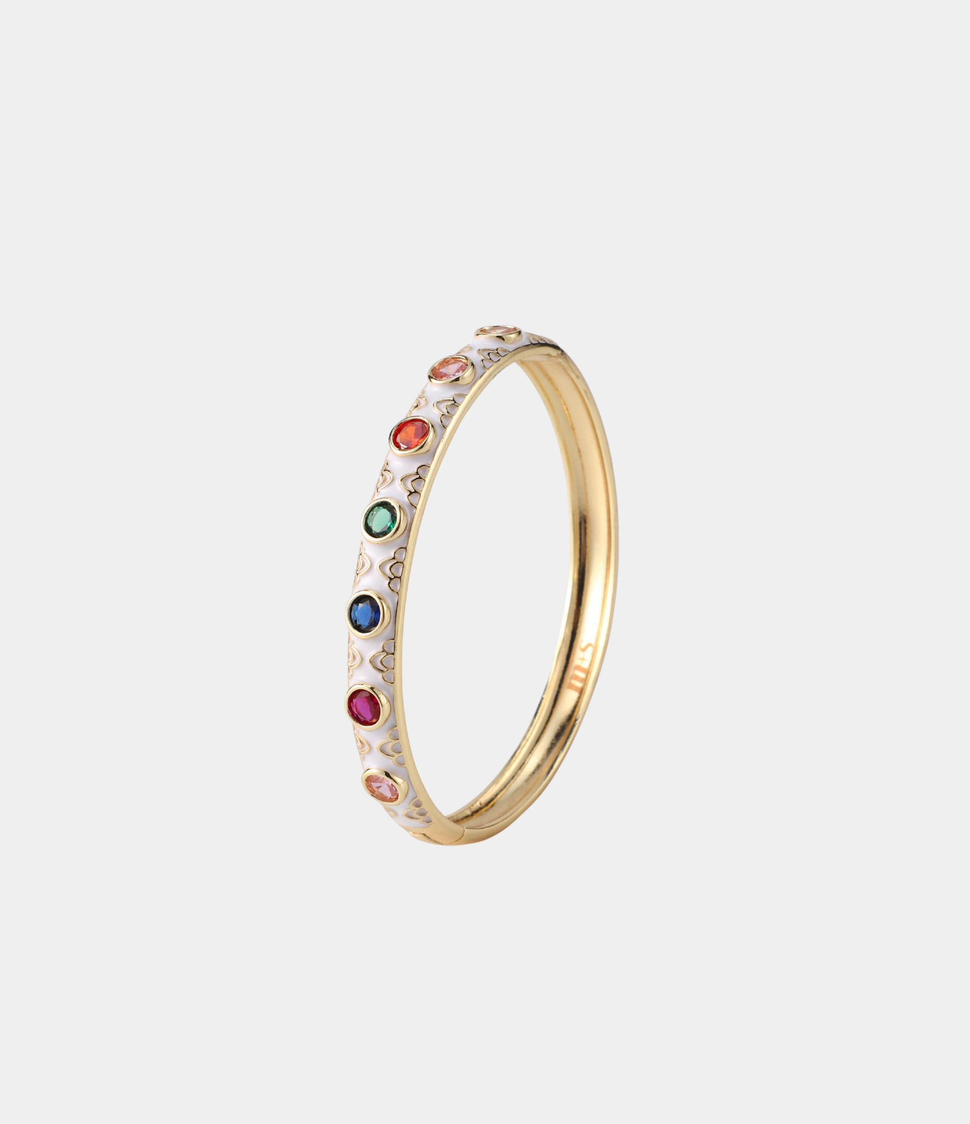 GEMINI BANGLE IN WHITE
