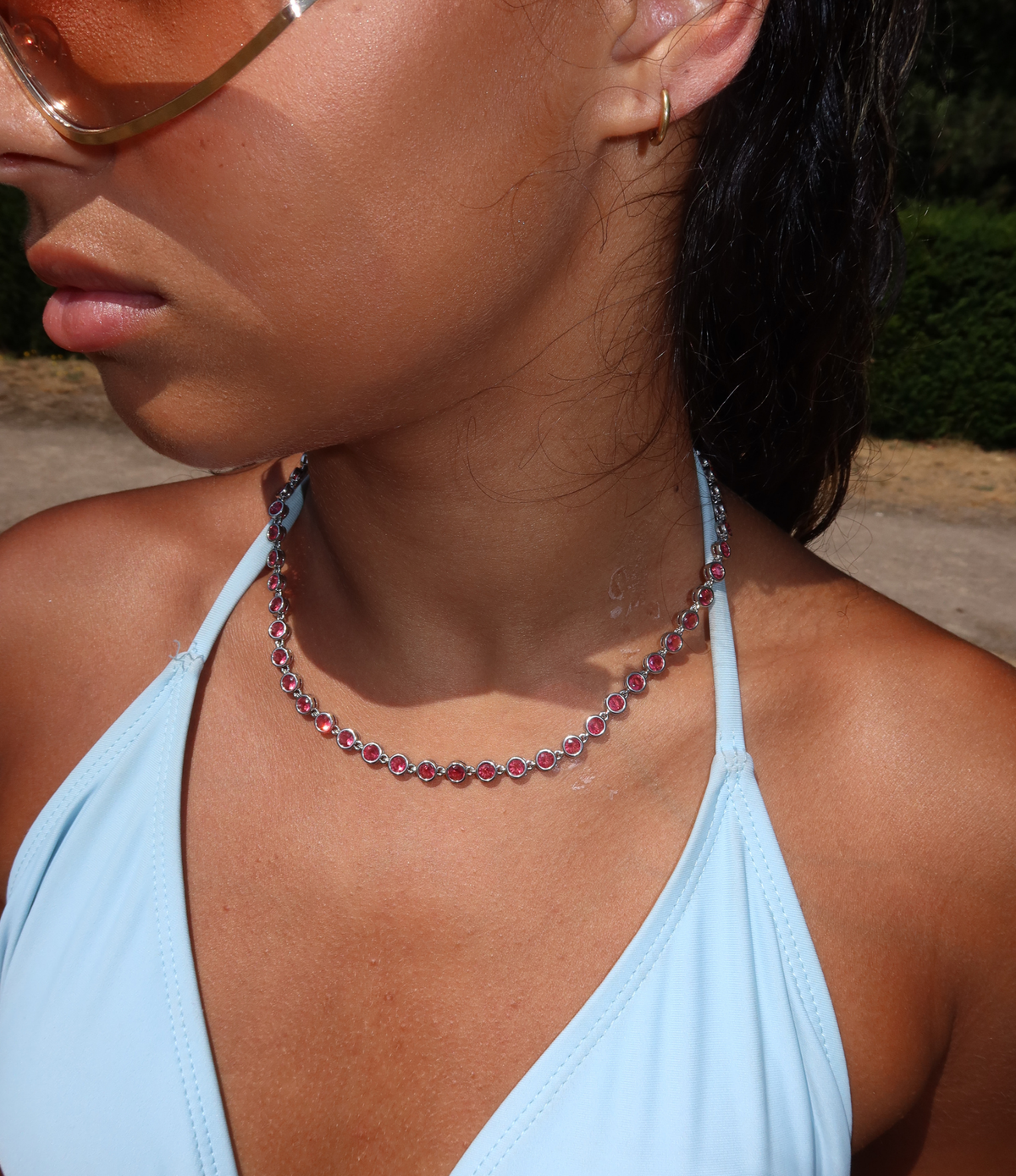 VIVIAN TENNIS NECKLACE IN RED