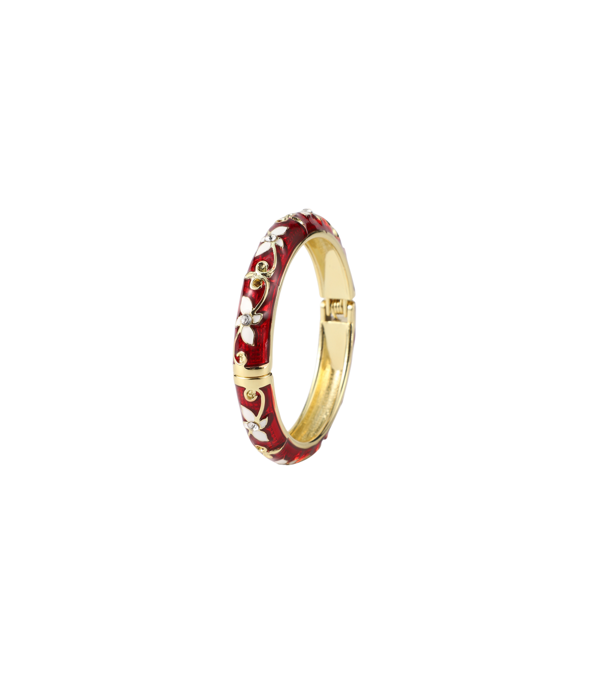 PETIT FLEUR BANGLE IN MERLOT RED