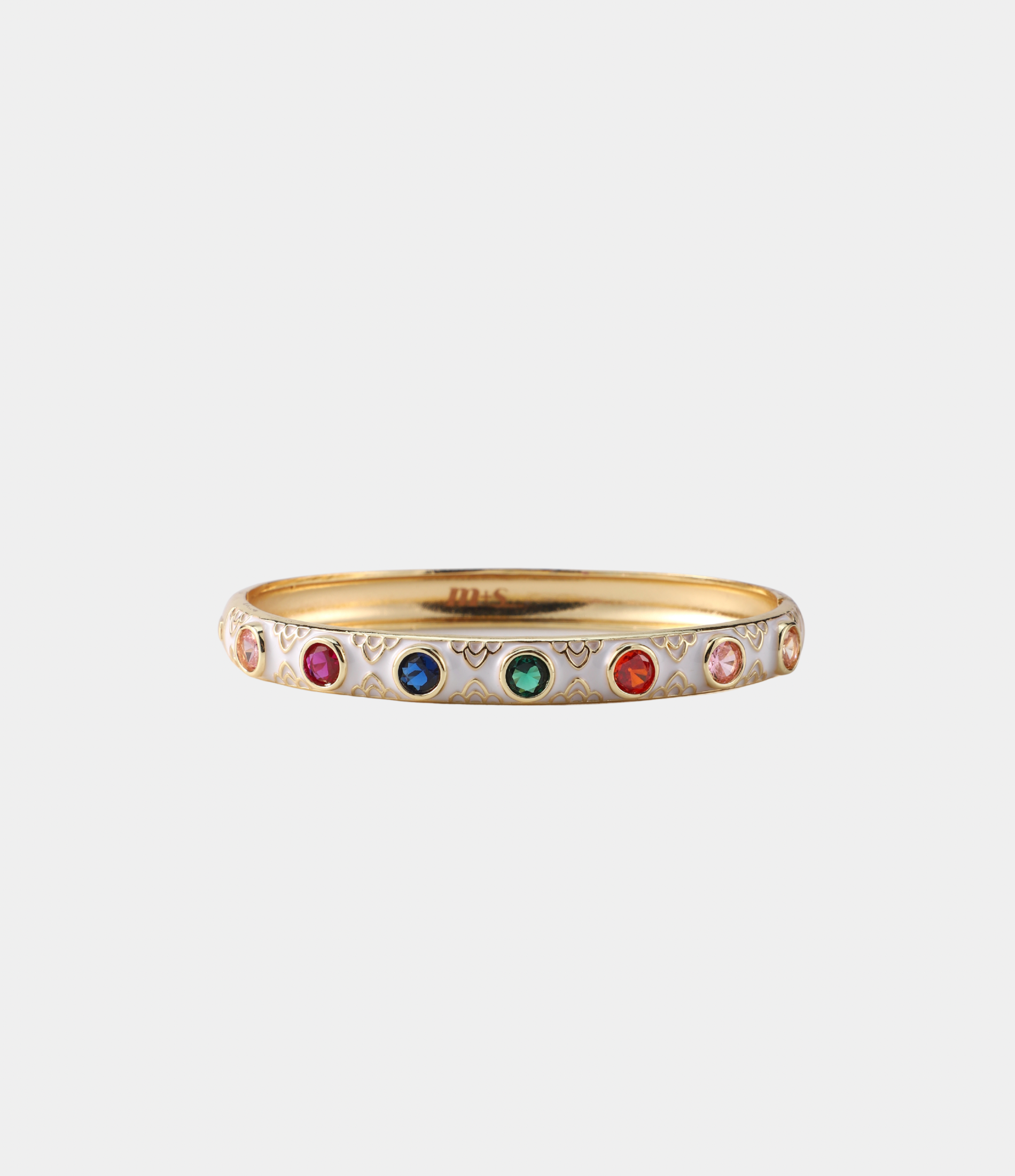 GEMINI BANGLE IN WHITE