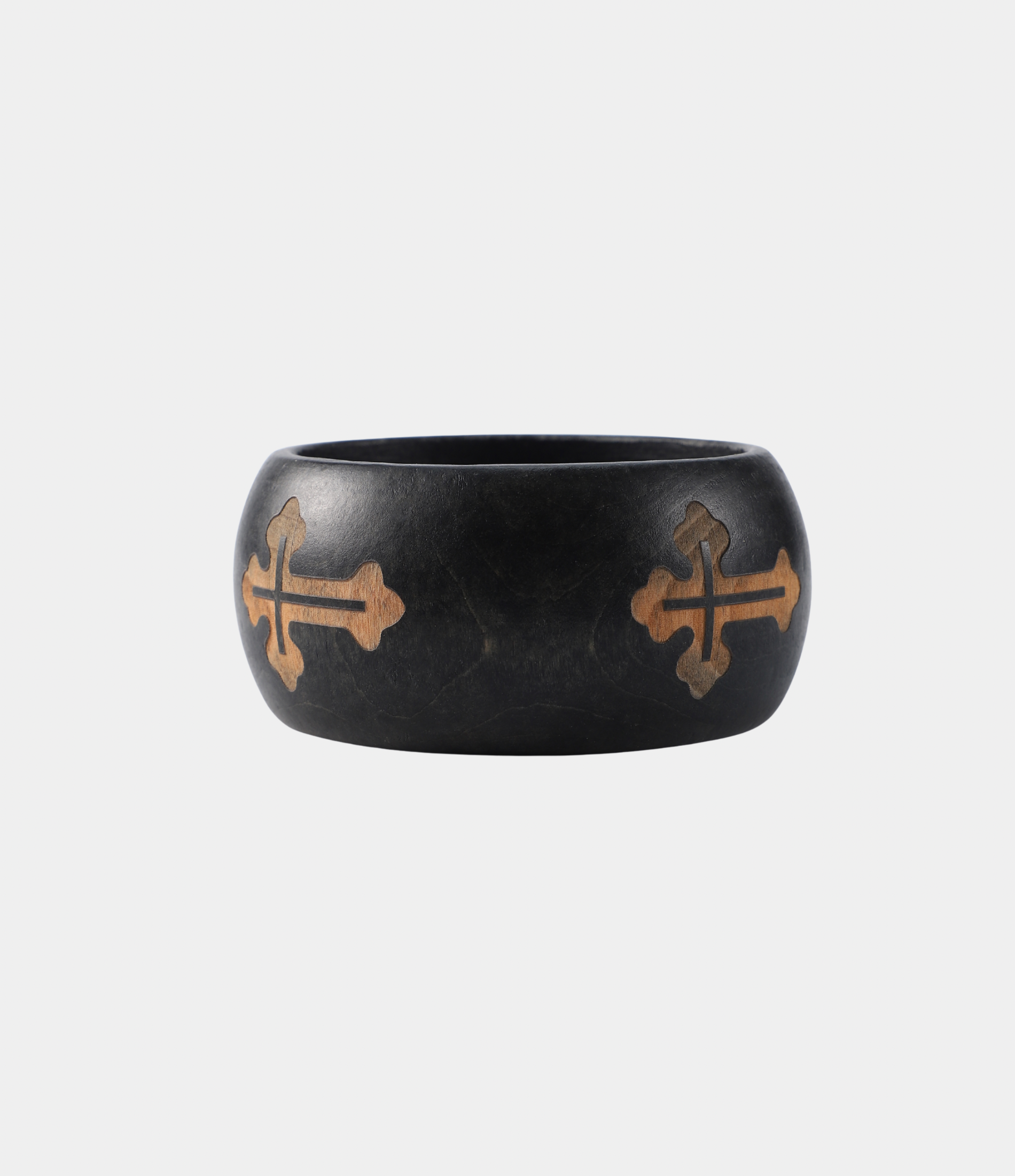 SIENNA WOOD BANGLE IN BLACK