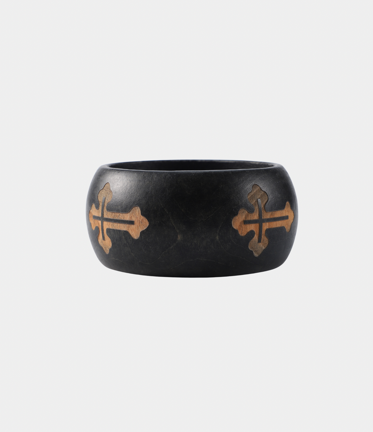 SIENNA WOOD BANGLE IN BLACK