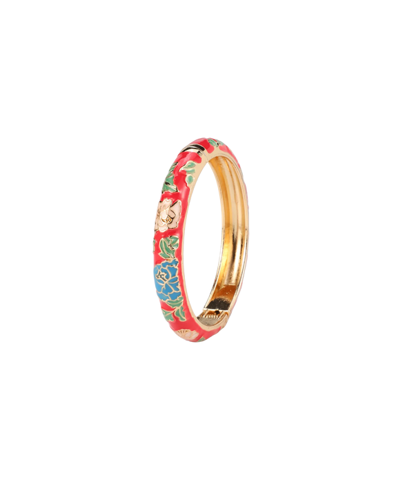 VIENNA ENAMEL BANGLE VIVID IN ROSE RED