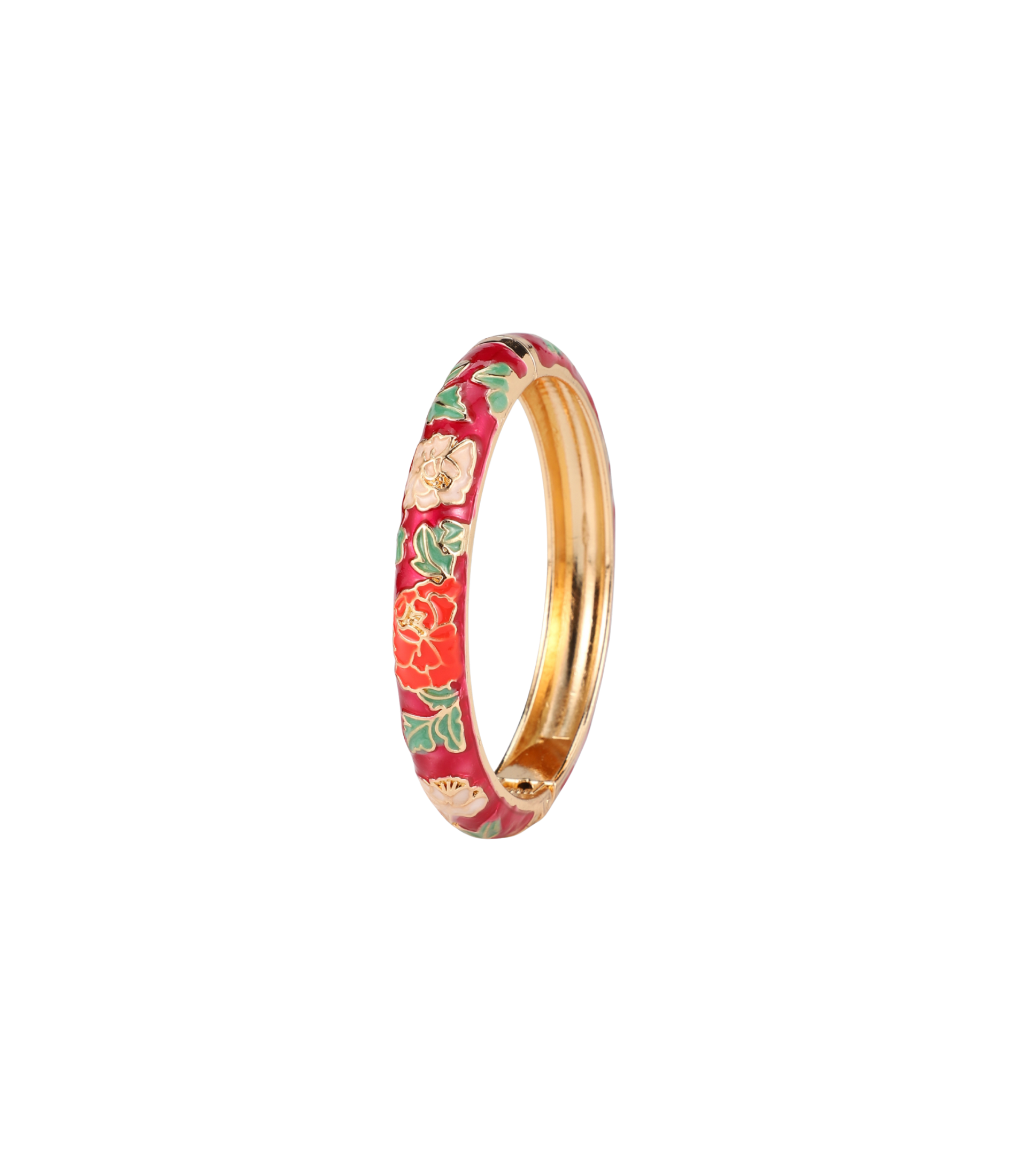 VIENNA ENAMEL BANGLE VIVID IN DARK RED