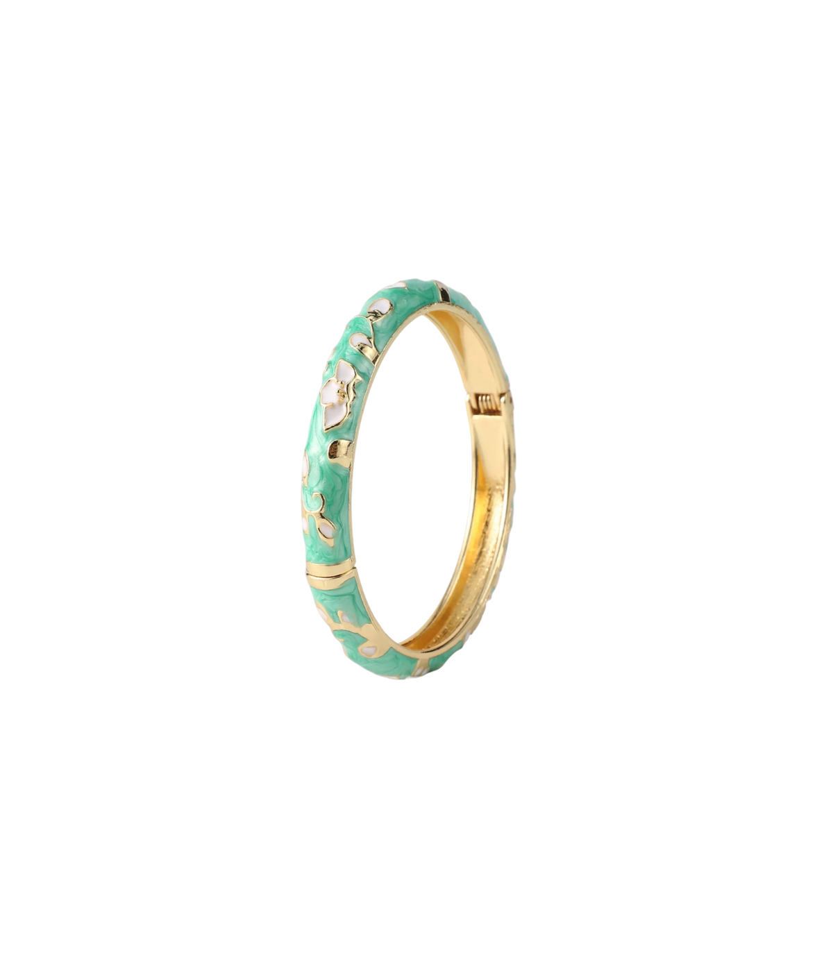 DAHLIA BANGLE IN TEAL GREEN