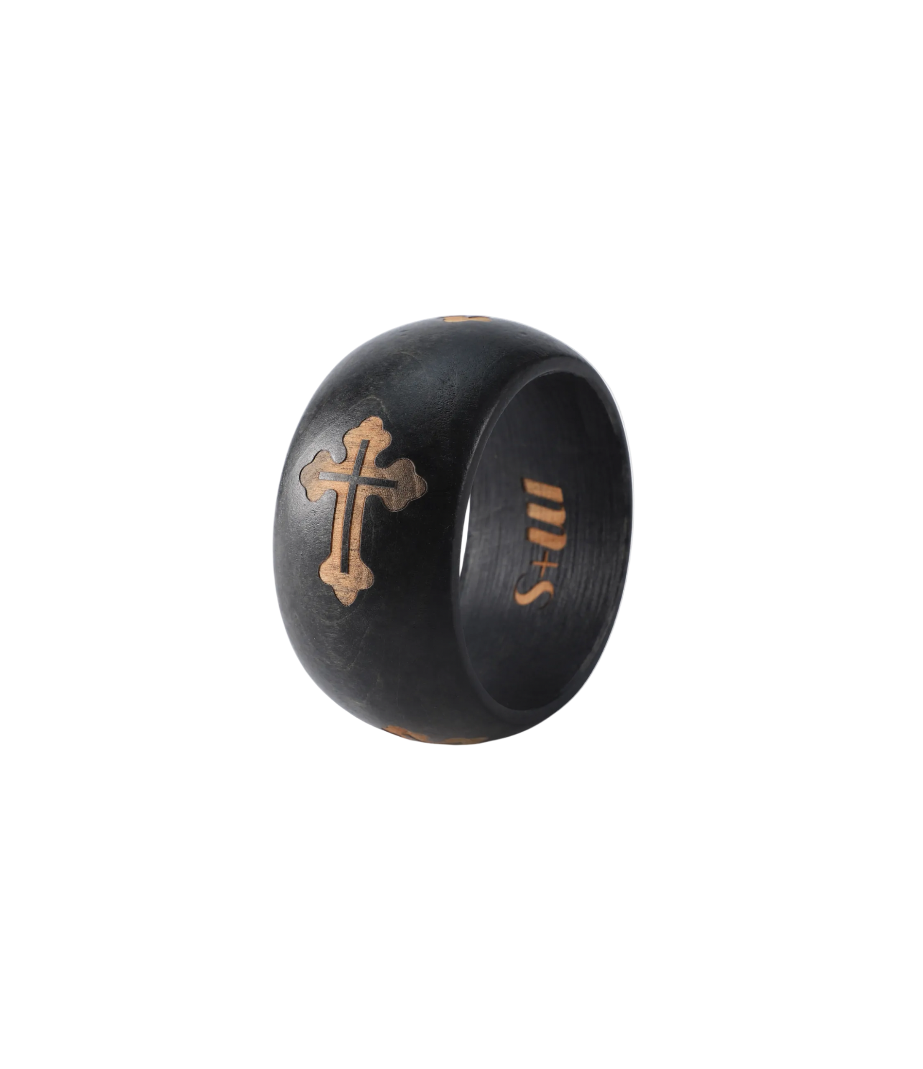 SIENNA WOOD BANGLE IN BLACK