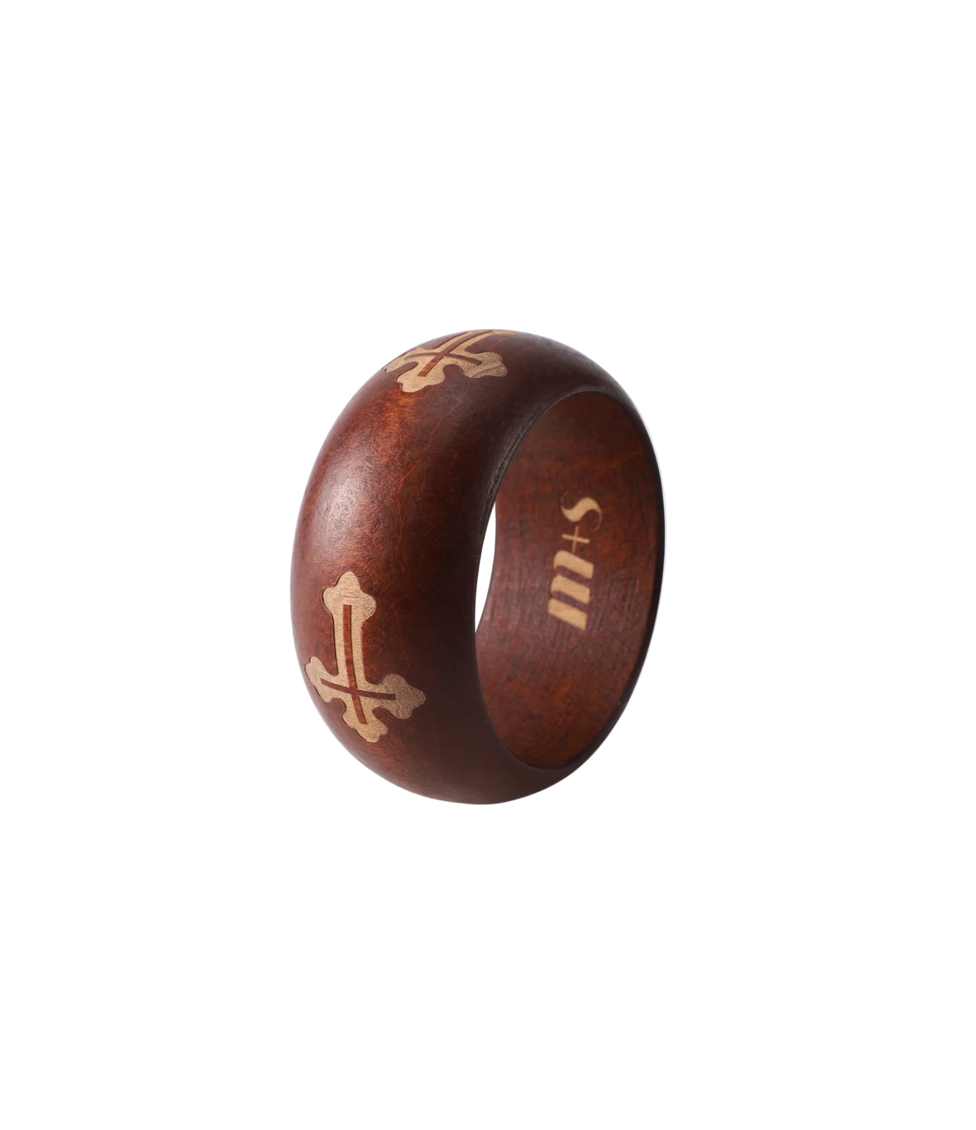 SIENNA WOOD BANGLE IN AUBURN