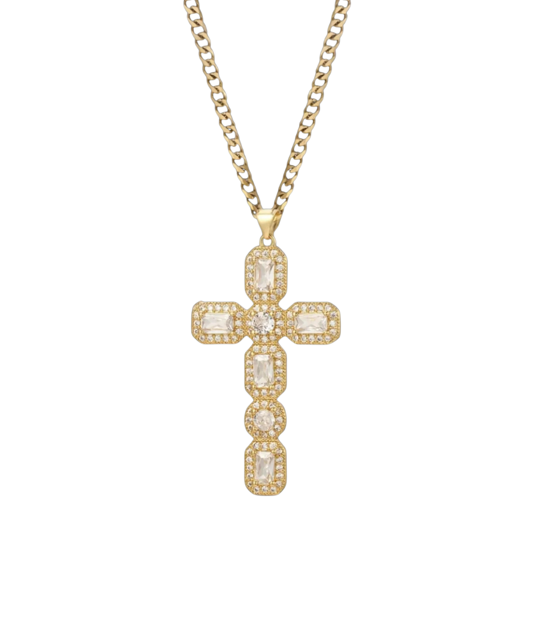 BLYTHE CROSS NECKLACE IN WHITE