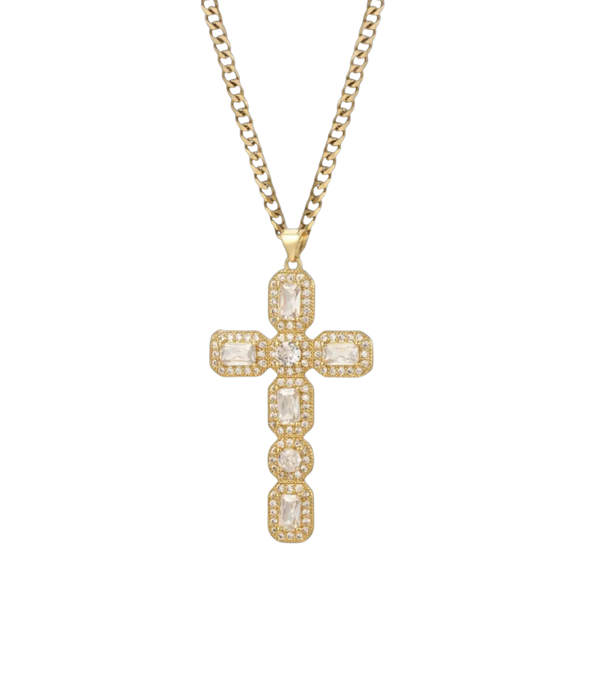 BLYTHE CROSS NECKLACE IN WHITE