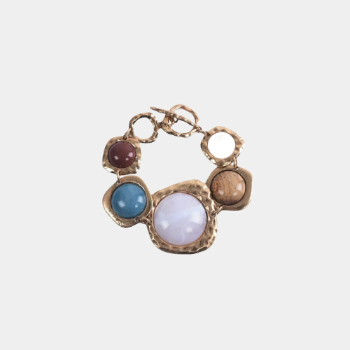 BOHO LINK CHARM BRACELET IN GOLD