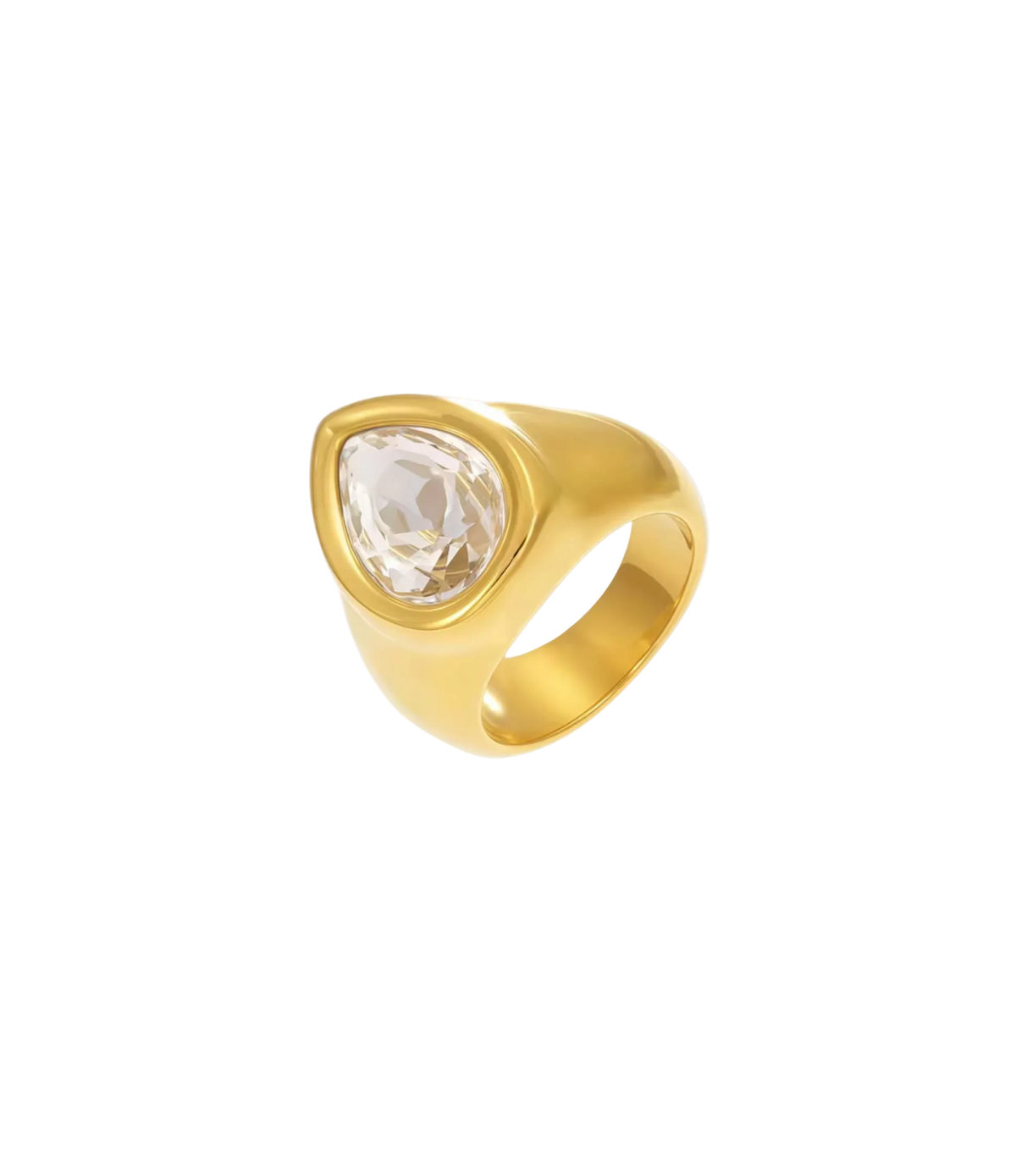 TEARDROP RING IN WHITE
