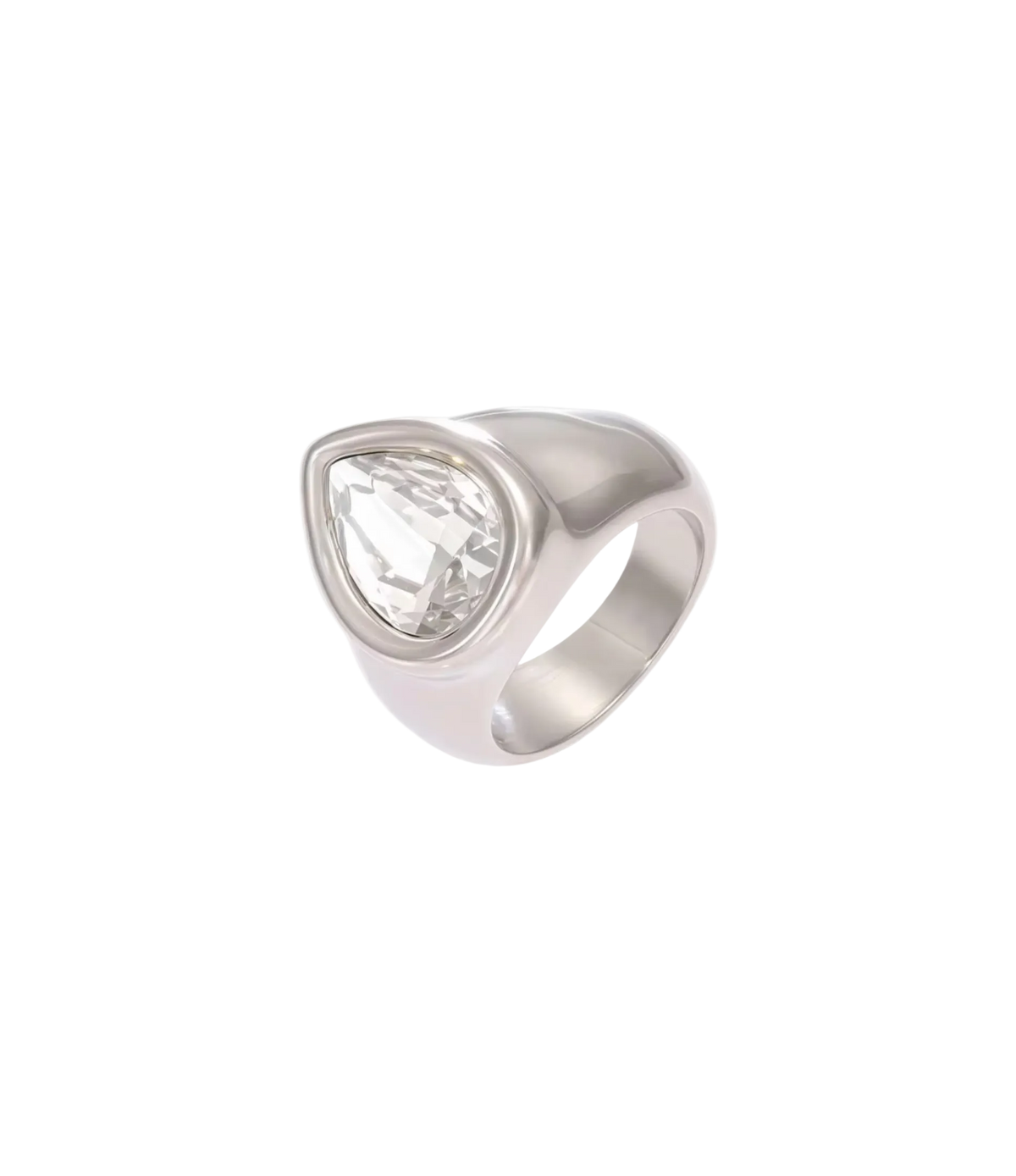 TEARDROP RING IN WHITE