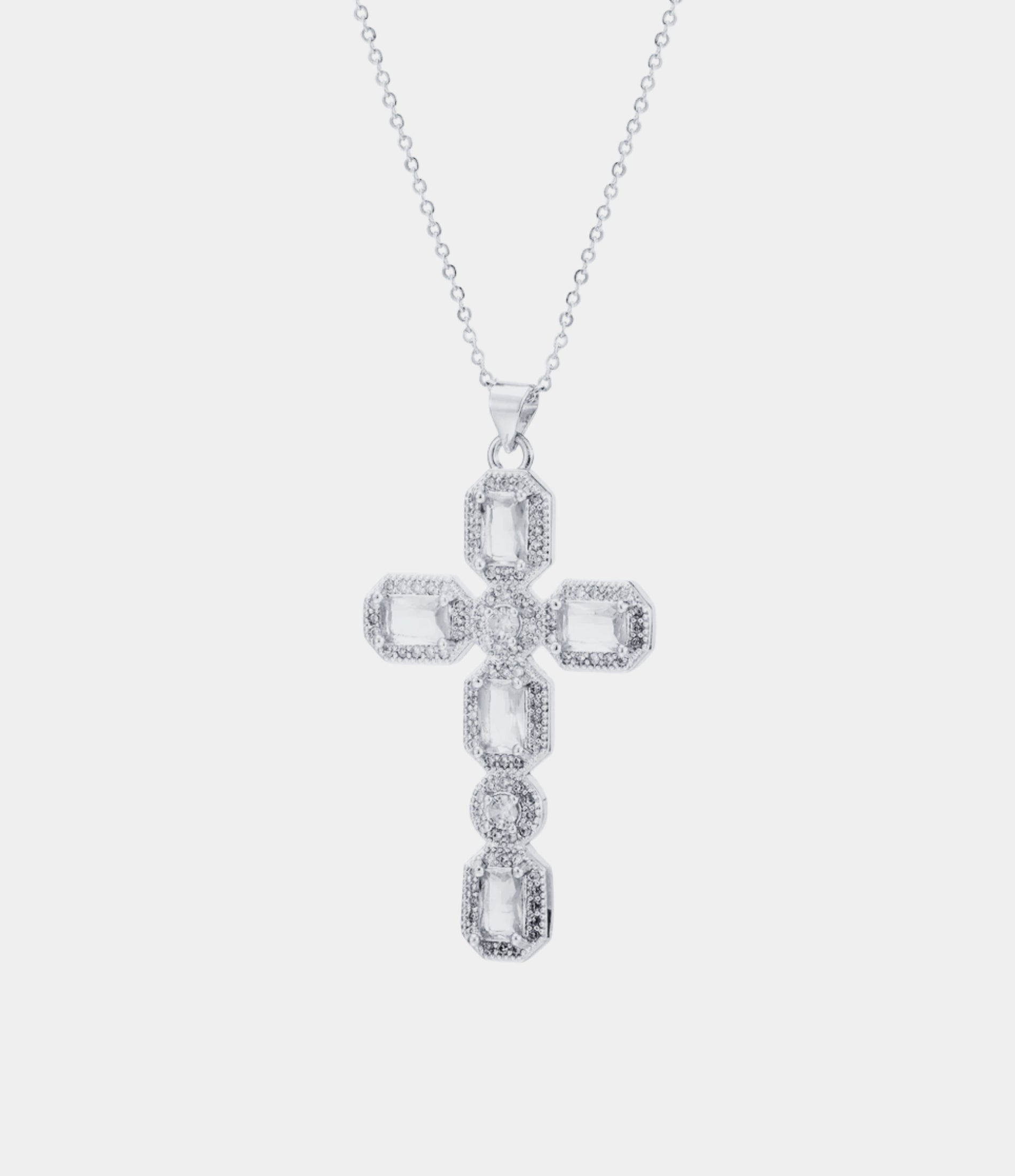 AMARA CROSS NECKLACE IN WHITE