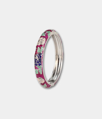 VIENNA ENAMEL BANGLE IN SILVER
