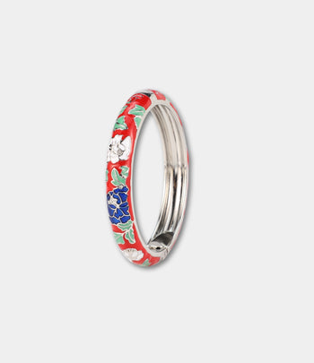 VIENNA ENAMEL BANGLE IN SILVER