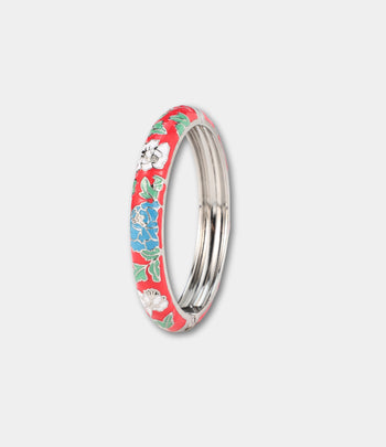 VIENNA ENAMEL BANGLE IN SILVER