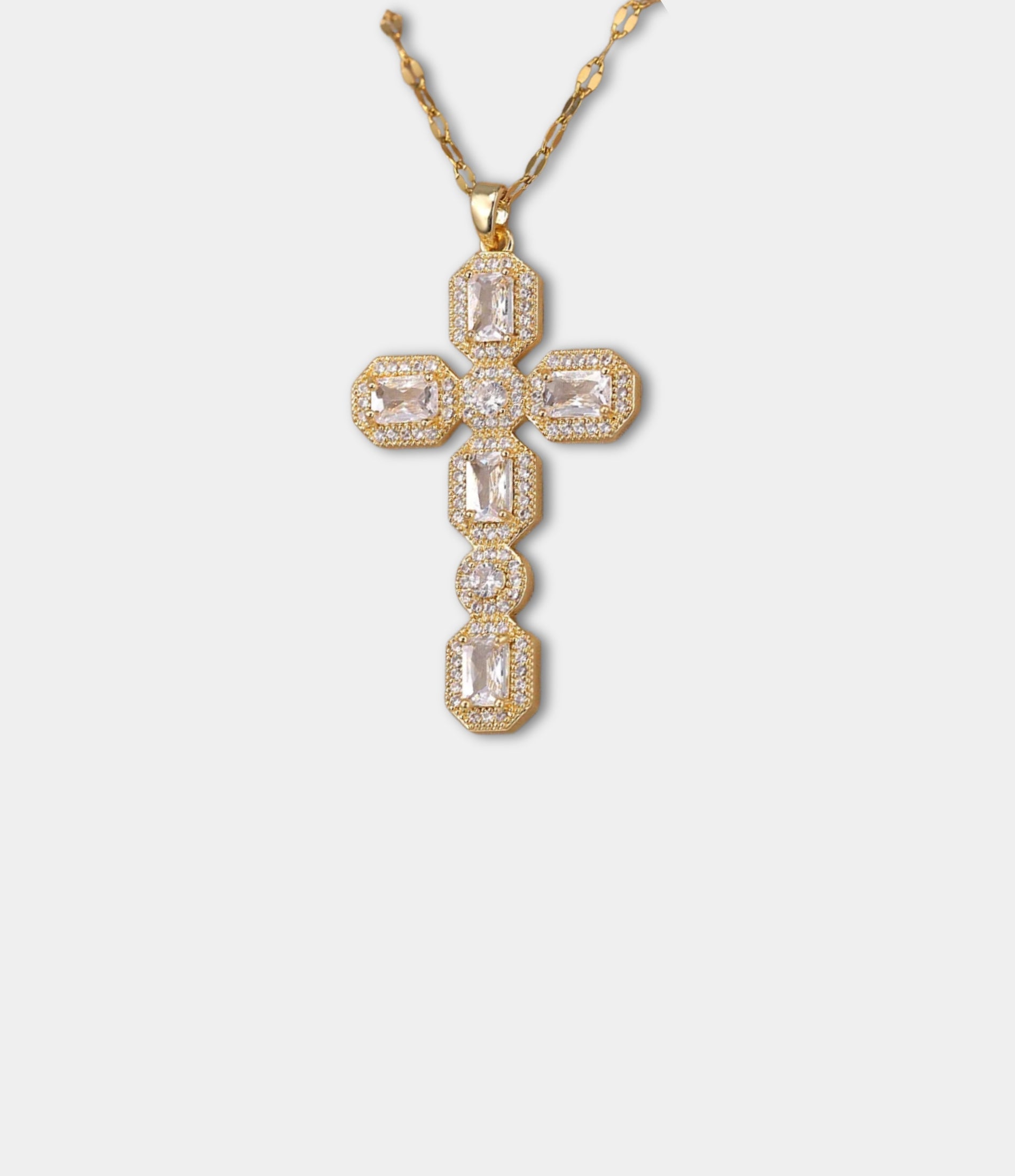 AMARA CROSS NECKLACE IN WHITE