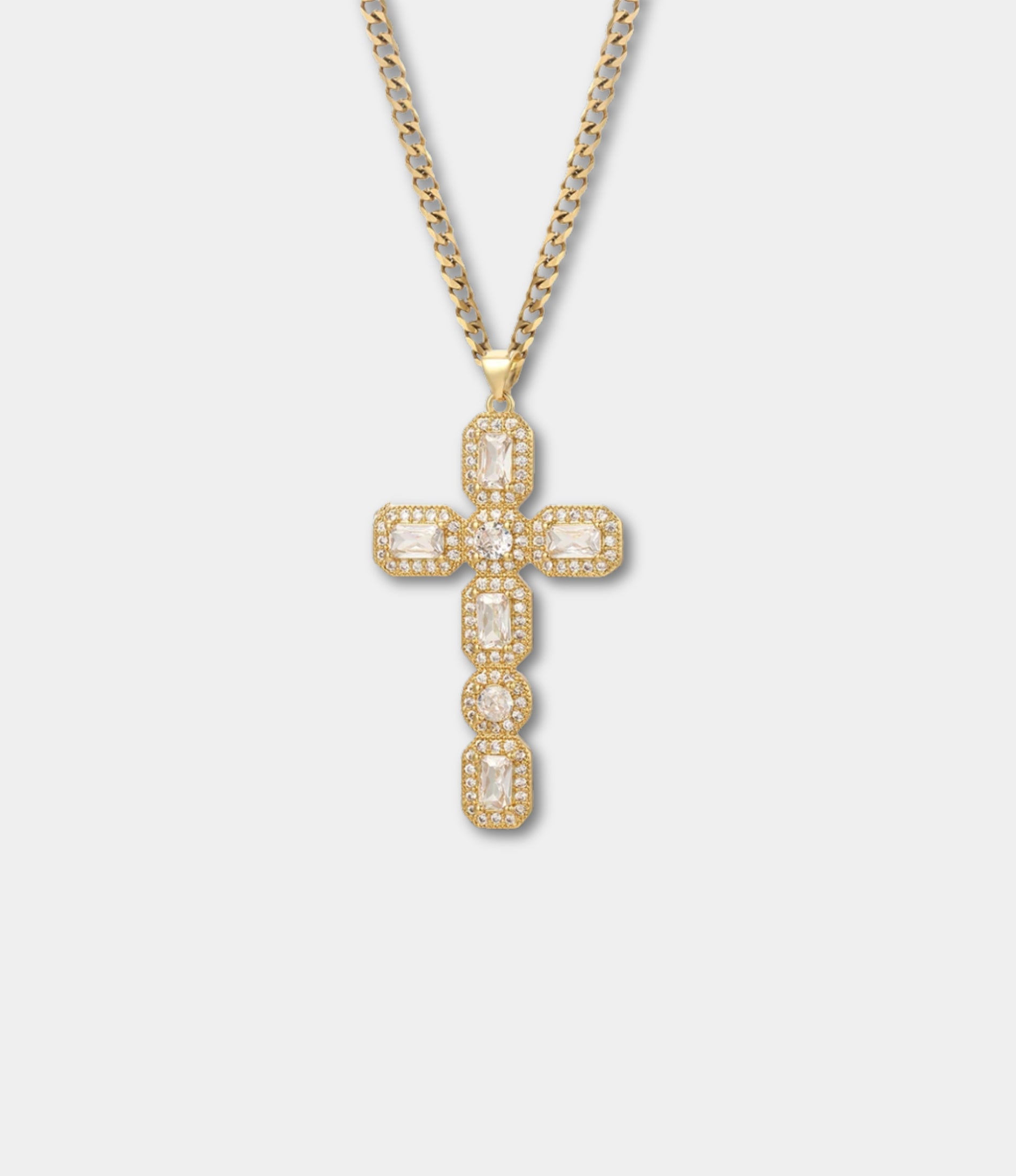 BLYTHE CROSS NECKLACE IN WHITE