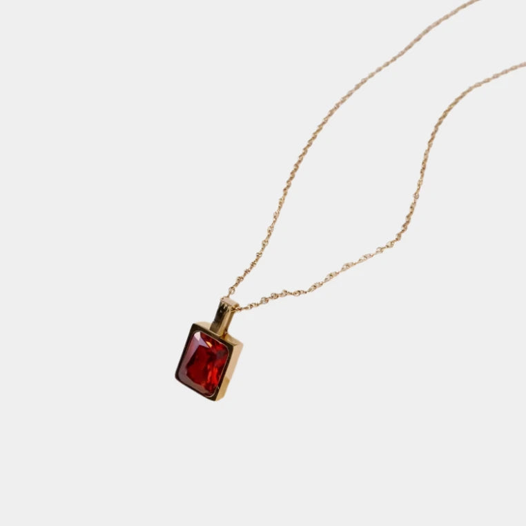 Red pendant necklace clearance