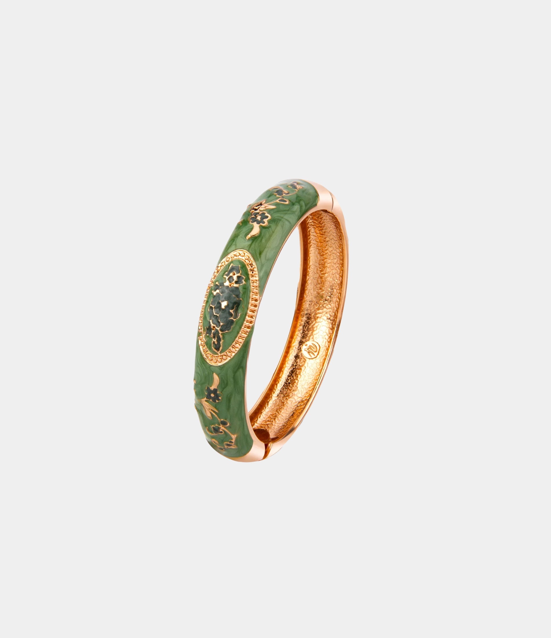VENICE ENAMEL BANGLE IN DARK GREEN