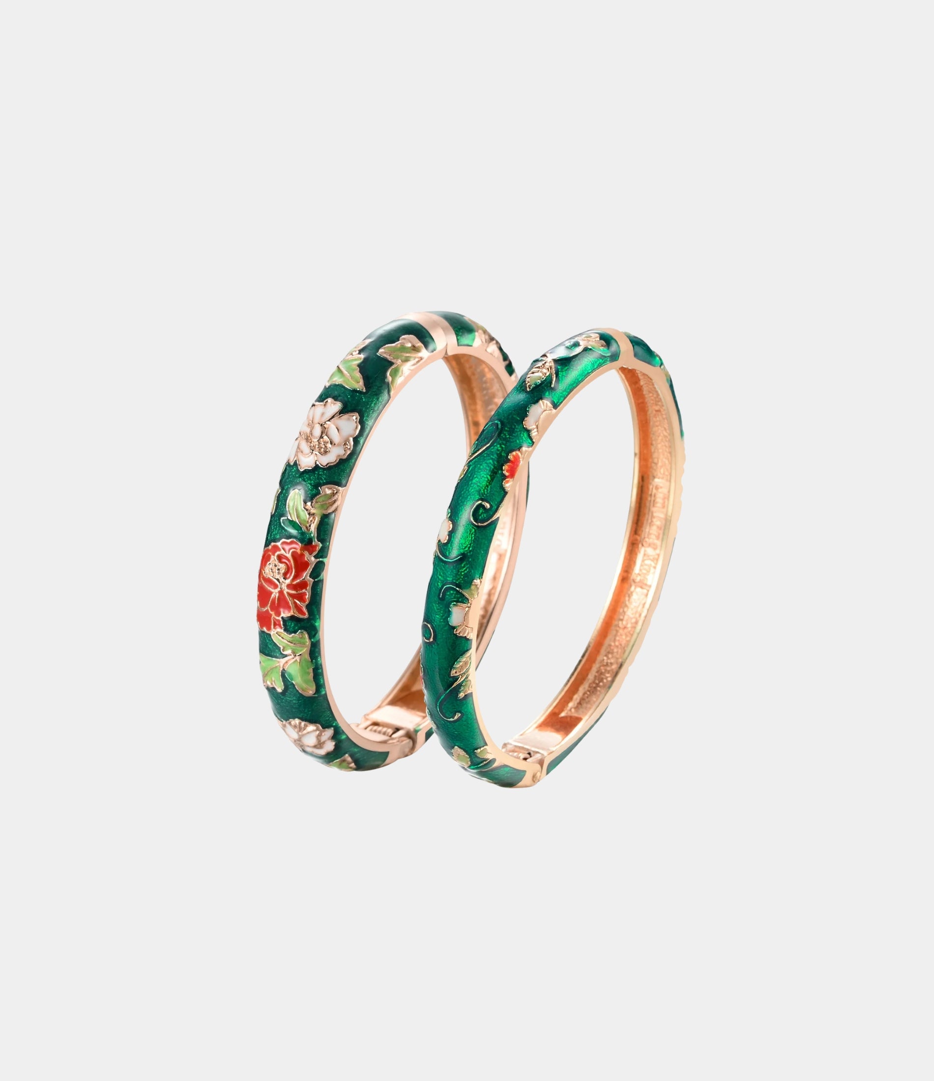 VIENNA ENAMEL BANGLE DUO IN GREEN