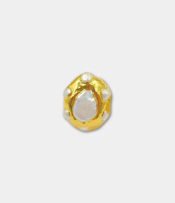 WT-MPR075 WKT 2023 Luxus Stil Süßwasser Perle Gold Überzogene Einstellbare Ring Frauen Hochzeit Geschenk Zubehör Ins